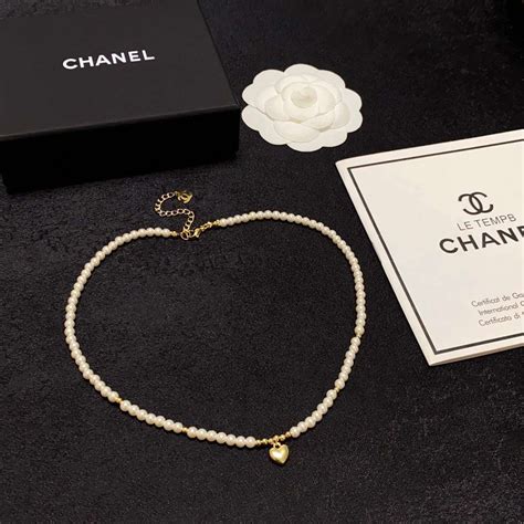 chanel heart pearl necklace|chanel pearl necklaces for women.